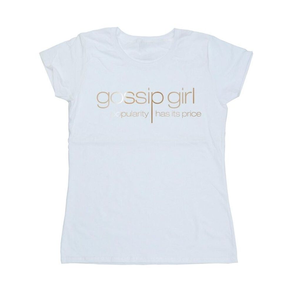 Gossip Girl Womens/Ladies Gold Logo Cotton T-Shirt / White